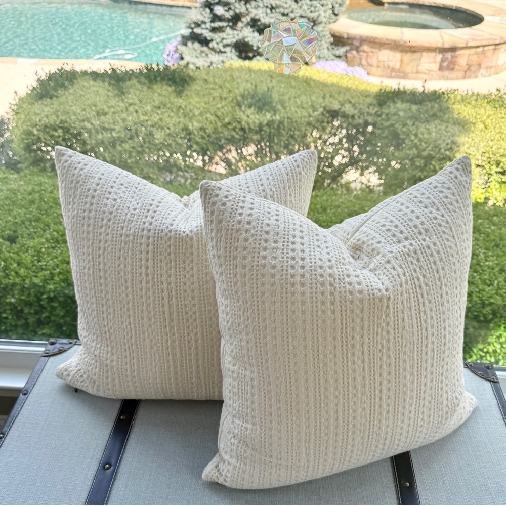 Set of 2 Pottery Barn Honeycomb Pillow Covers